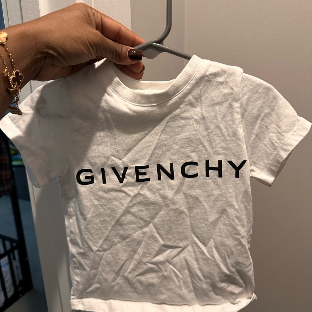 Givenchy Kids White Tee with Black Logo